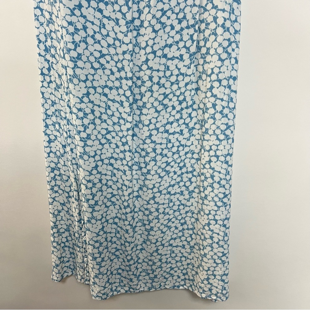 Faithfull The Brand Bella Floral Print Midi Dress Milkmaid Blue White Med $198 - Picture 7 of 12